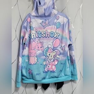 Dolls Kill Pastel Not So Funhouse Oversized Zip Hoodie